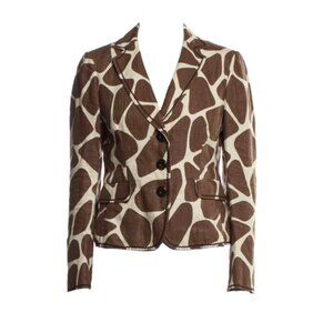 Moschino Cheap and Chic Giraffe Print Linen Blazer